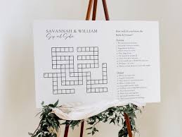 Custom Minimalist Wedding Crossword Sip