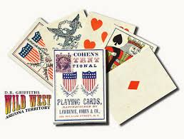 They are most commonly used for playing card games, and are also used in magic tricks, cardistry, card throwing, and card house. Playing Cards 1863 L I Cohen National Poker Faro Replica Deck Old West Ebay