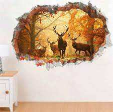 forest jungle wild deer wall stickers