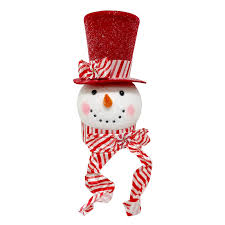 snowman with red top hat tree topper 14 5