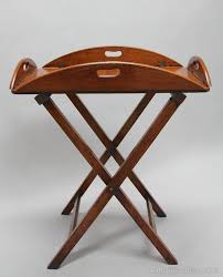 Antique Oval Oak Butlers Tray On Stand