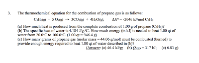 Combustion Of Propane Gas