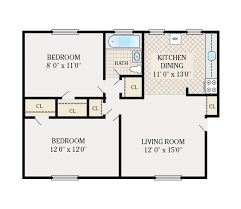 2 Bedroom 1 Bathroom 700 Sq Ft