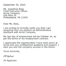 Formal Resignation Email Letter Editable Job Sample For Your