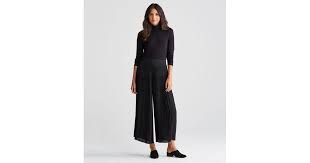 Eileen Fisher M Recycled Polyester Knife Pleated Wide Leg