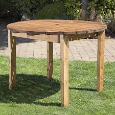 Small Round Wooden Garden Coffee Table