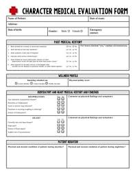 Literary Character Medical Evaluation Chart Worksheet Project