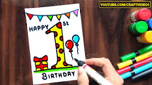 This allows you to have some fun with the message. 1st Birthday Card Drawing Ideas Youtube