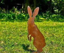 Exterior Rustic Metal Peter Rabbit Hare