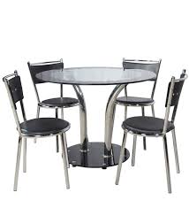 Round Glass Top Four Seater Dining Set