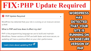 fix php update required error in