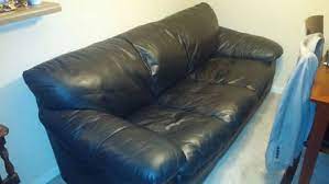 decoro black leather couch and matching