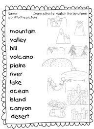 Children who have an ipad or other tablet device can actually draw on the worksheets. First Grade Wow Landforms Social Studies Worksheets Kindergarten Social Studies 3rd Grade Social Studies