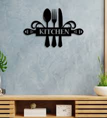 Black Kitchen Wooden Wall Decor By