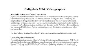 Caligulas Alibi Videographer Job Description Pdf Docdroid