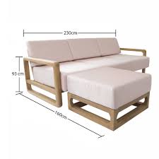 l shaped solid teak wood sofa set