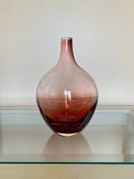 Wine Colored Blown Glass Vase