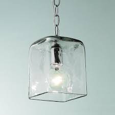 Small Square Glass Pendant Light With