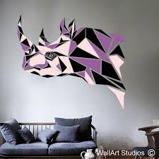 Rhino Head Geometric Wall Art Decal