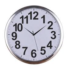Wall Clock Black Numbers On White Face 32cm