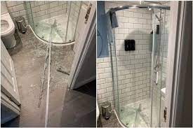 A Shower Screen Exploded Without
