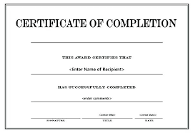 Course Completion Certificate Template Word Free Of