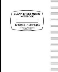 Blank Sheet Music Notebook White Cover 12 Stave Music Manuscript