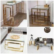 Find the perfect cocktail & end table sets at hayneedle, where you can buy online while you explore our room designs and curated looks for tips, ideas & inspiration to help you along the way. Gold Frame Glass Console Coffee Side End Tables Living Room Furniture Set Ebay