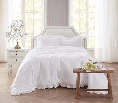 shabby chic white ruffle comforter set