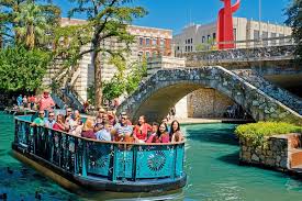 san antonio river walk and tower of the