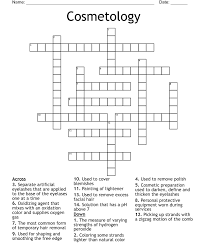 cosmetology crossword wordmint