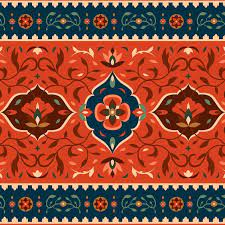 flat design persian carpet pattern