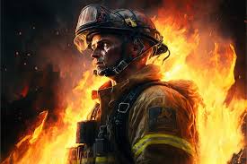 premium photo firefighter surrounded