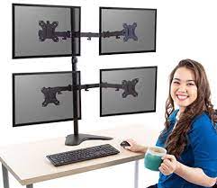 Desks can also be incredibly specific to your situation. Stand Steady Freestanding 4 Monitor Desk Mount Stand Height Adjustable Triple Monitor Stand With Full Articulation Vesa Mount Fits Most Lcd Led Monitors 13 32 Inches 4 Arm Free Standing Buy Online