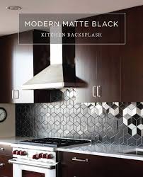 Modern Matte Black Kitchen Backsplash