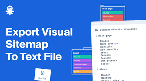 export visual sitemap to text file txt