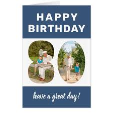 You are the best dad anyone could ever want, and these birthday w. Photo Number Blue Border Giant 80th Birthday Card Zazzle Com 80th Birthday Cards Happy Birthday Dad 80th Birthday