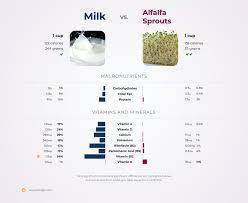 nutrition comparison alfalfa sprouts