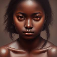 Beautiful Dark Skin Girl Oil Painting