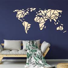World Map Wall Art Designs Made From Wood