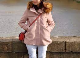 Zara Winter Jacket In Dusty Pink With