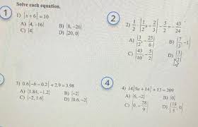 Answered 1 Solve Each Equation 1 X 6