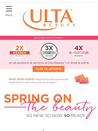 Ulta Check Your Emails 2x 3x 4x Points For Member