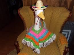 Mexican Poncho Striped And Sombrero