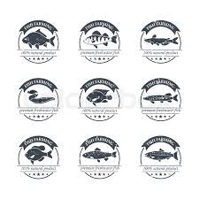 Perfect Set Of Fish Farming Logos Stock Vector Colourbox