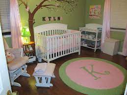 pink and green nursery baby girl room