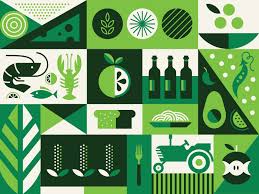 whole foods gift card wine tractor bread seafood geometric vegetable card fruit farm pattern ilration food