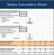 Salary Calculation Sheet Template Excel Word Etc
