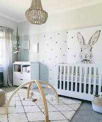 Add a subtle woodsy theme to your baby's neutral nursery with an animal skin rug and woodland accents. Gender Neutral Nursery Color Neutral Nursery Colors Gender Neutral Nursery Colors Baby Room Wall Decor