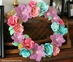 diy paper flower wreath made with a